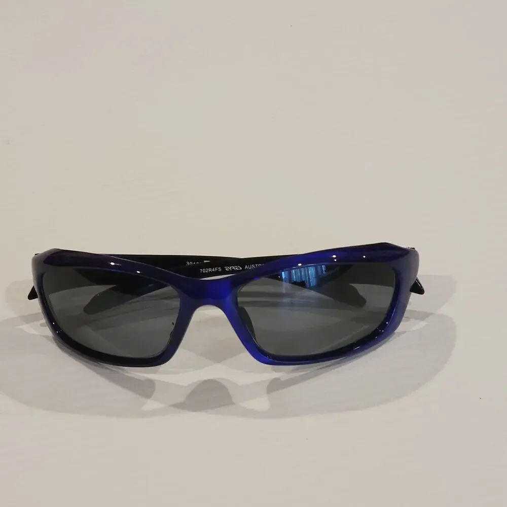 Eyres Austaralia Sunglasses Blue Plastic frame Wrap around 702R4FS